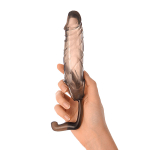 Дымчатая закрытая насадка с подхватом и анальным стимулятором ToyFa XLover 748027