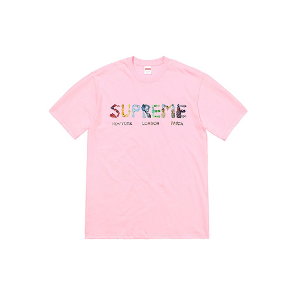 Supreme SS18 Rocks Tee Light Pink logo T