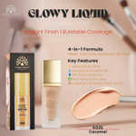 Тональная основа Global Fashion, Glowy Liquid Foundation 4in1:Primer+Concealer+Highlighter+BB cream, SPF 15, 35