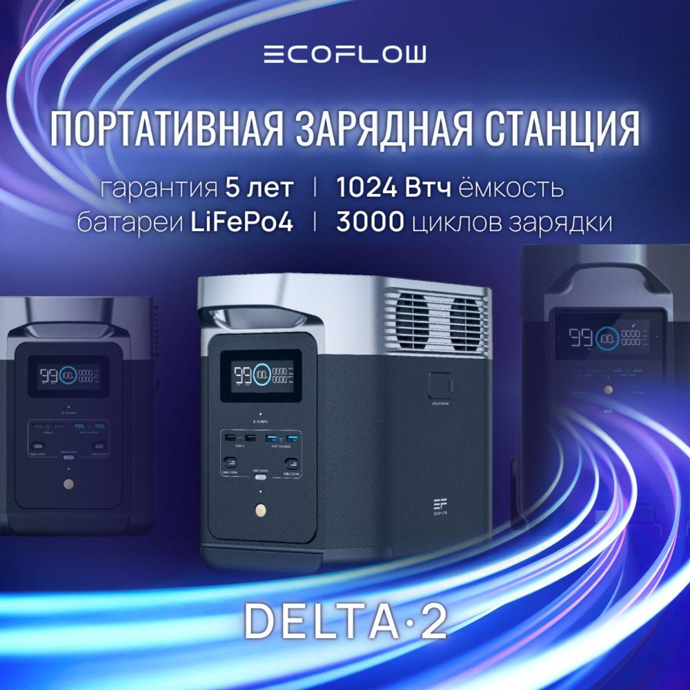Портативная зарядная станция EcoFlow DELTA 2 (1024 Втч)
