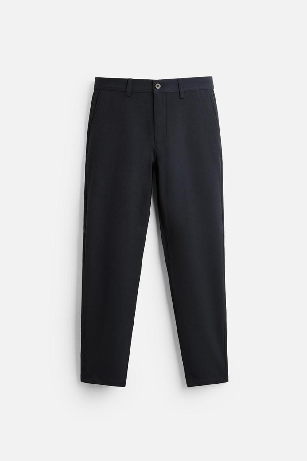 ZARA БРЮКИ КОМФОРТНОЙ ПОСАДКИ ИЗ РЕЛЬЕФНОЙ ТКАНИ, ЦВЕТ НОЧНОГО НЕБА