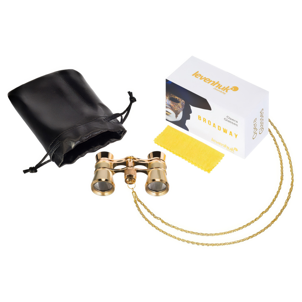 Театральный бинокль Levenhuk Broadway 325B, золотистый - Комплект поставки