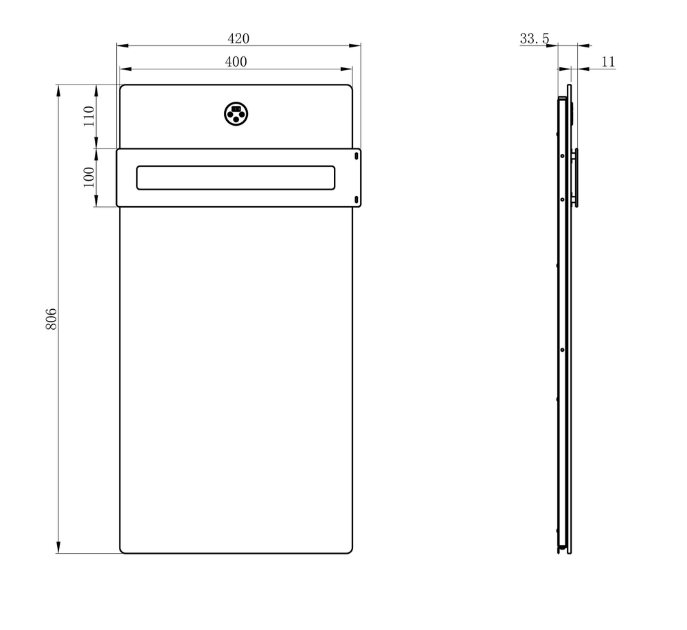 Полотенцесушитель электрический с каменной плитой Белый мрамор WONZON & WOGHAND STUTTGART, Темный графит (WW-A501-GM)