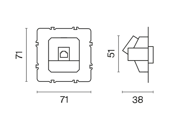 Механизм розетки компьютерной RJ45 кат.6, S70