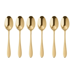 Sambonet Набор из 6 ложек для эспрессо Velvet PVD Gold