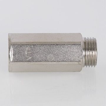 Удлинитель Valtec 1/2" х 40 мм ВР/НР с внутренней/наружной резьбой латунный никел. VTr.197.N.0440