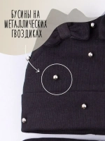 Шапка для девочки на осень с бусинами и снуд