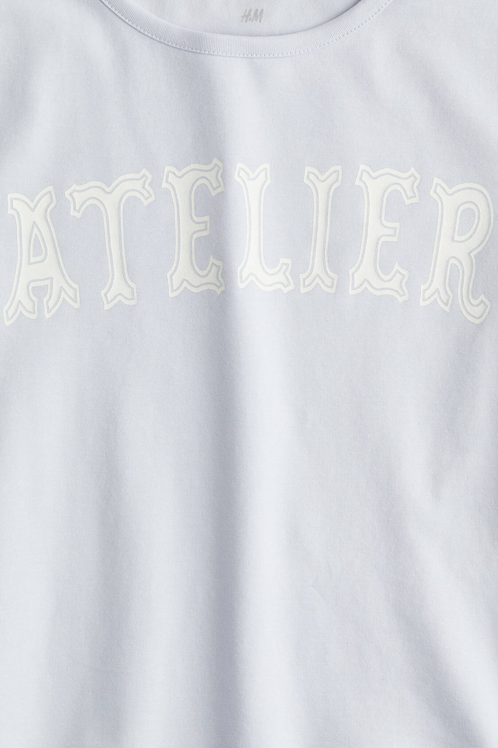 H&M Футболка с принтом, светло-голубой