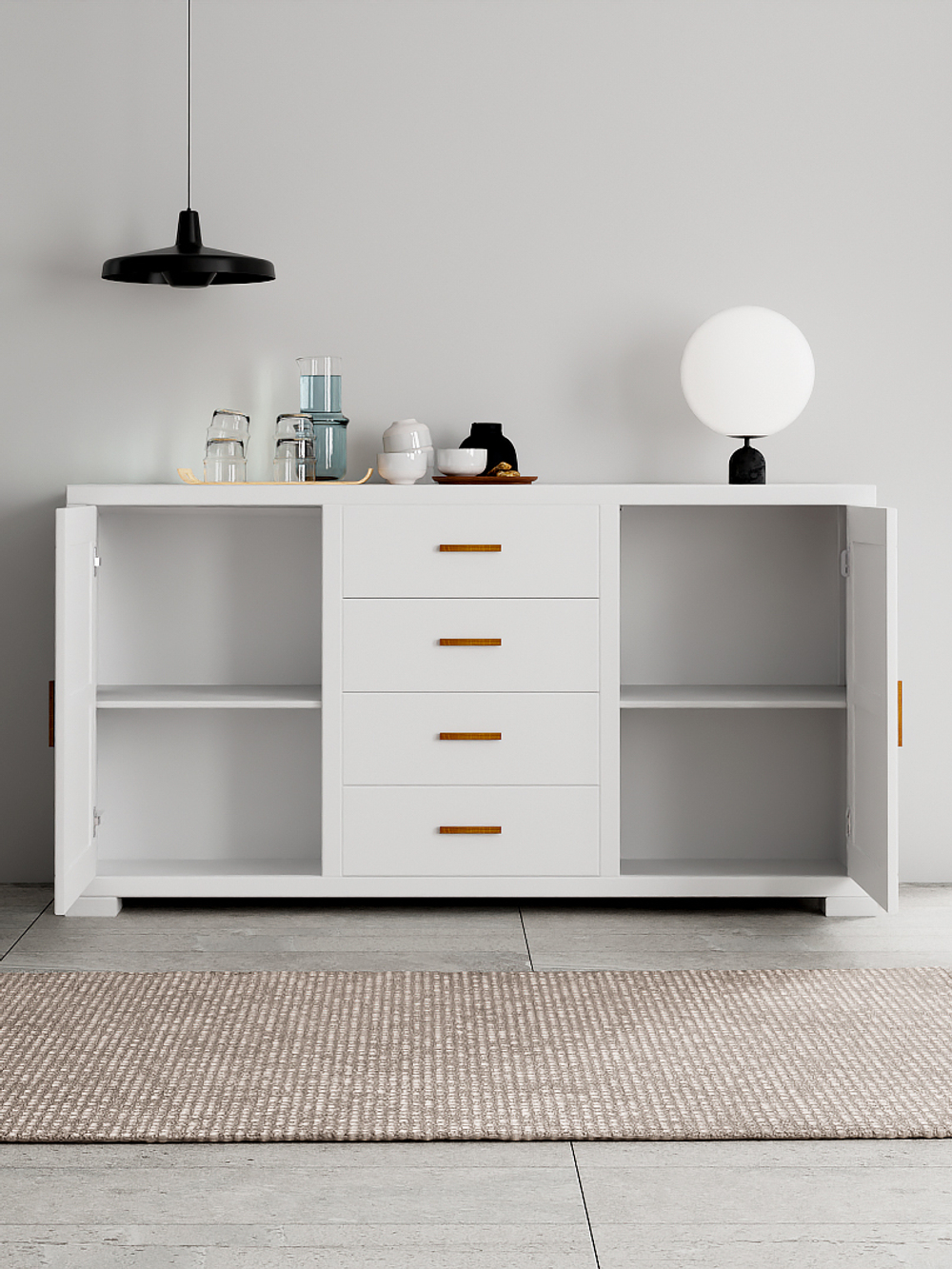 Комод Мэдисон с ящиками и регулируемыми полками, из МДФ