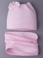 Шапка для девочки осенняя с ушками и снуд