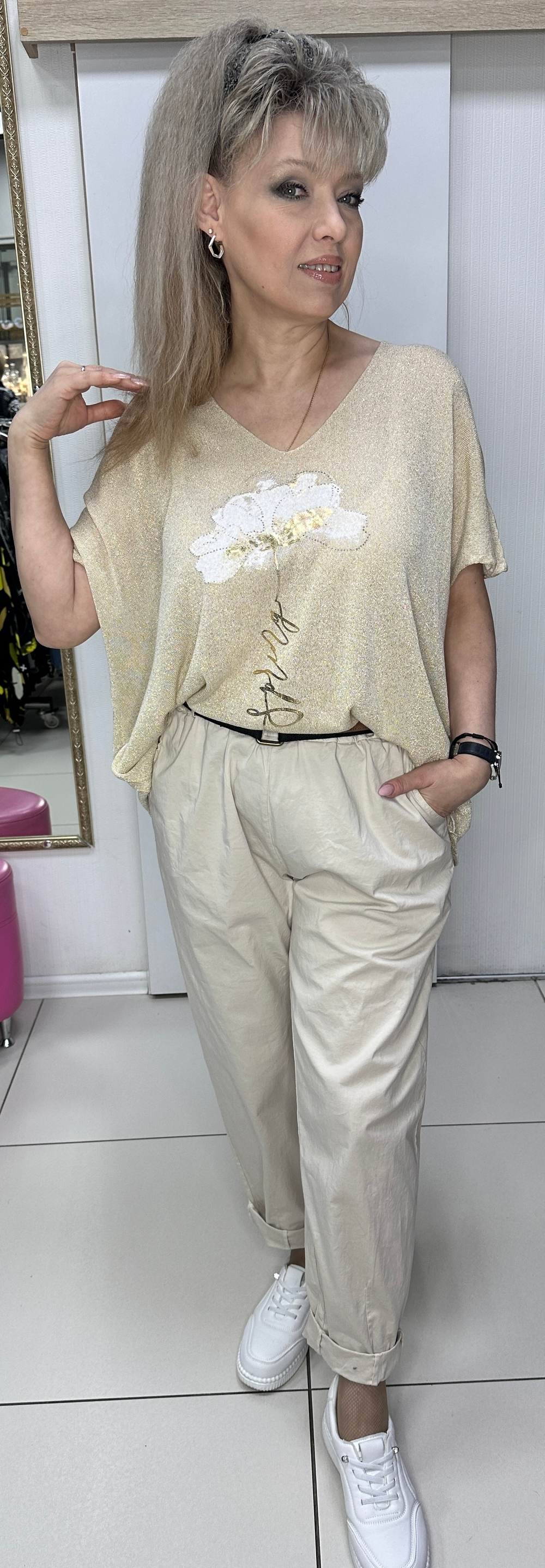 Брюки цвета капучино