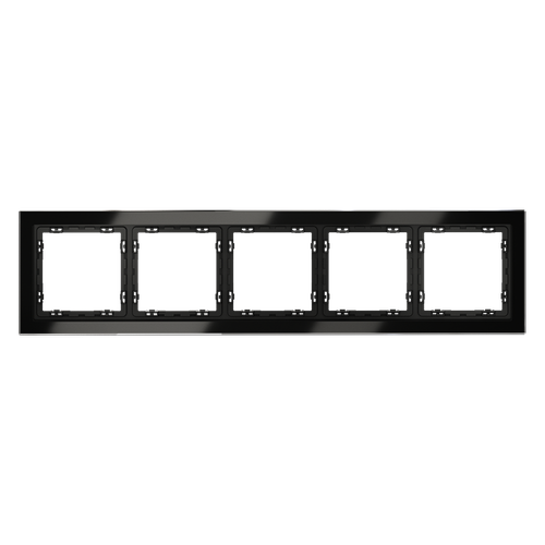 Рамка стеклянная VOLTUM S70 на 5 постов, (черный,стекло)