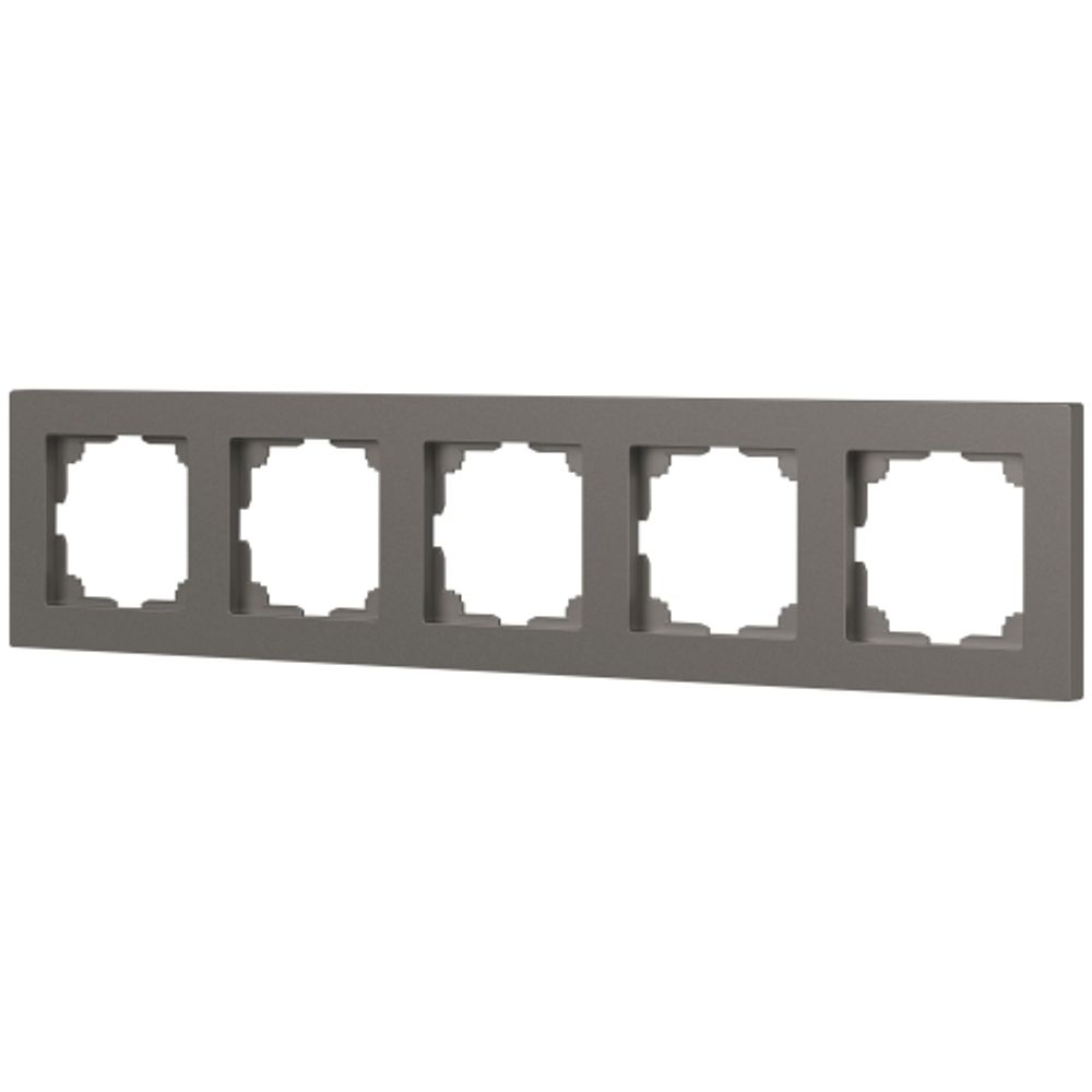 Рамка для розеток и выключателей Intro Accent 6-505-09 на 5 постов, СУ, титан