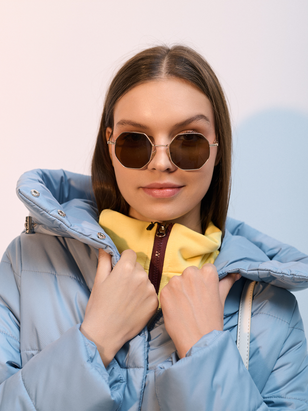 Пальто  демисезонное "Анель" голубой