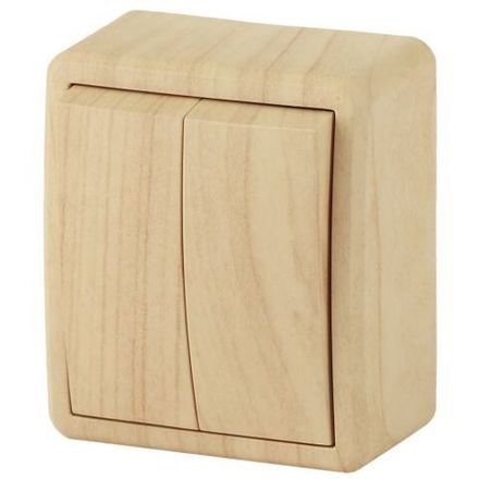 Выключатель 2-кл. ОП Эра Эксперт 10А IP20 11-1204-11 250В 10AX сосна Эра Б0020665