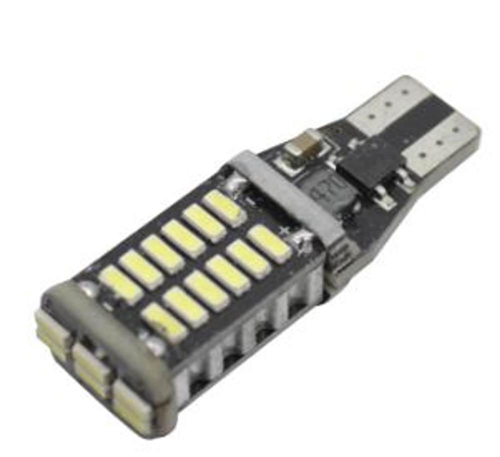 Светодиод 12-24V T15 (w16w) 30SMD 4014 WHITE CANBUS # T15-4014-30