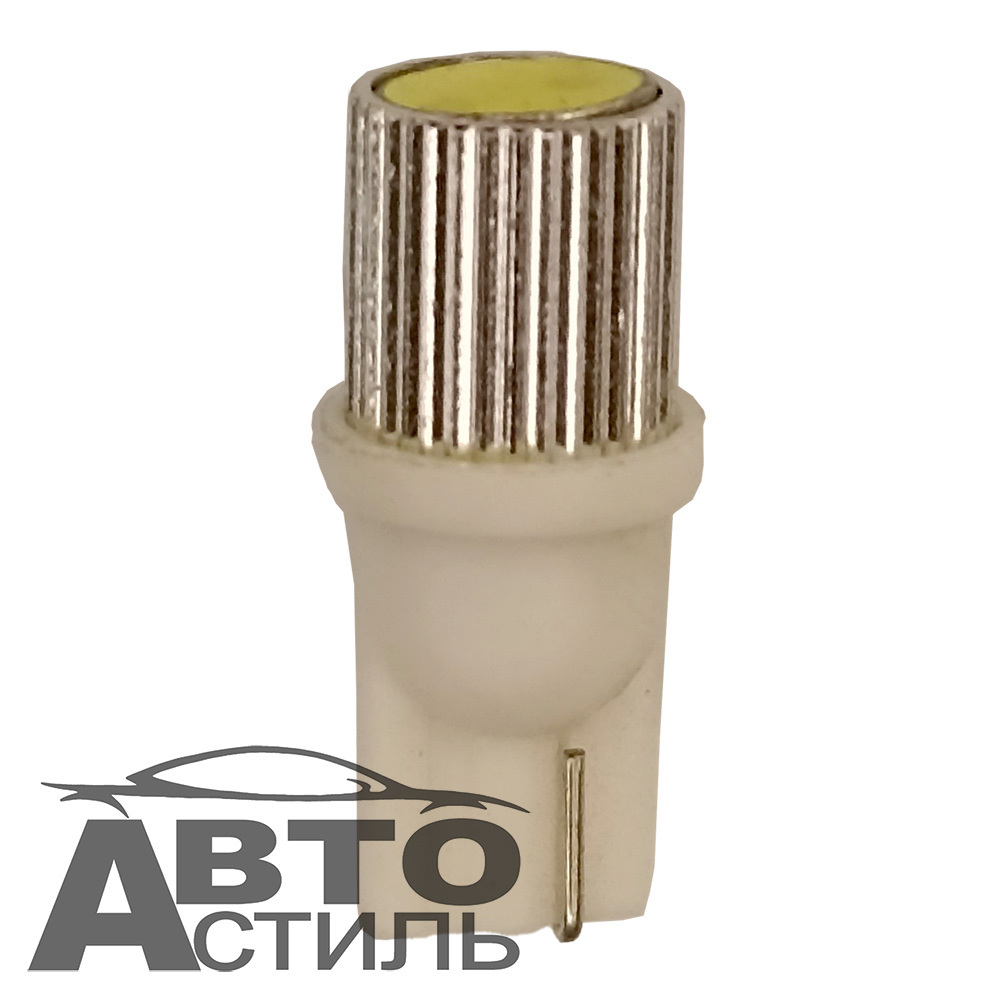 Светодиод 12V T10 COB WHITE 3 CHIP НР-1,5W с ободком  (без цок) белый С МЕТАЛ ОБОДКОМ РЕФЛЕННЫЙ