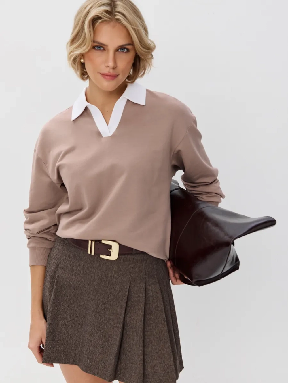 Джемпер с воротником поло