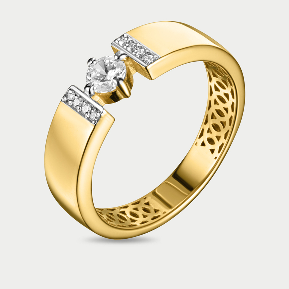 Кольцо женское из желтого золота 585 пробы с фианитами (арт. 903371-4102)