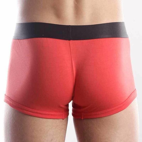 Мужские трусы боксеры красные с черной резинкой Calvin Klein Steel Red Black Waistband Boxer