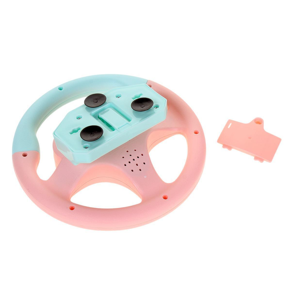 Руль музыкальный 16см, розовый, коробка 1026-19