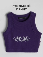 Летний кроп топ трикотажный детский