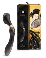 Черный двусторонний вибростимулятор ZOA - 26,5 см. (Цвет: черный)