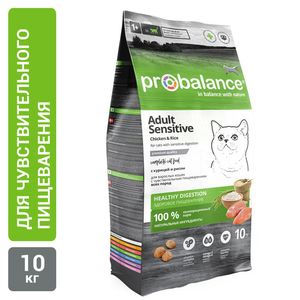 Сухой корм ProBalance Sensitive для взрослых кошек с чувствительным пищеварением, с курицей и рисом