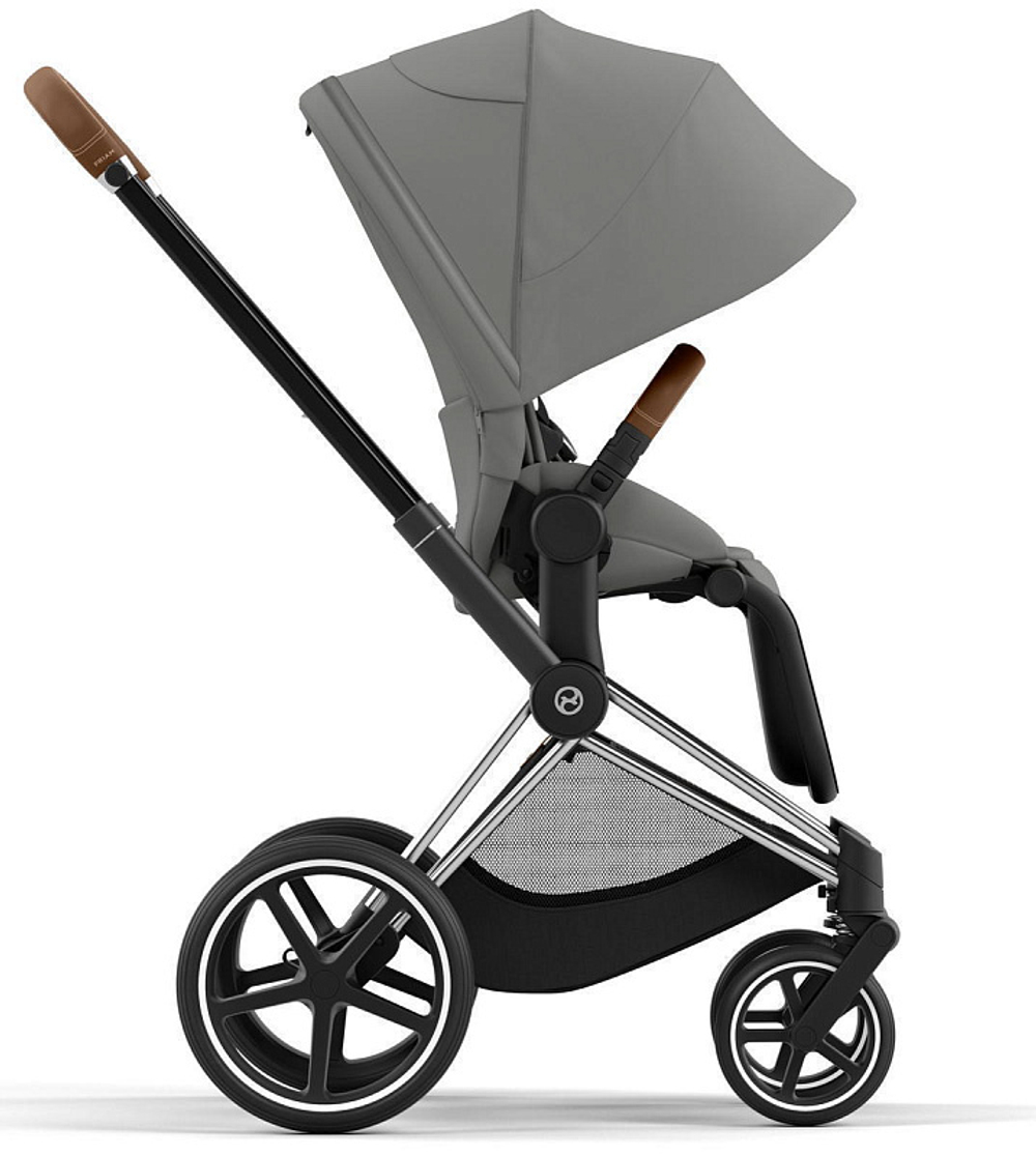 Коляска 3 в 1 Cybex Priam IV Chrome Brown complete и автокресло Aton S2 i-Size Moon Black Mirage Grey