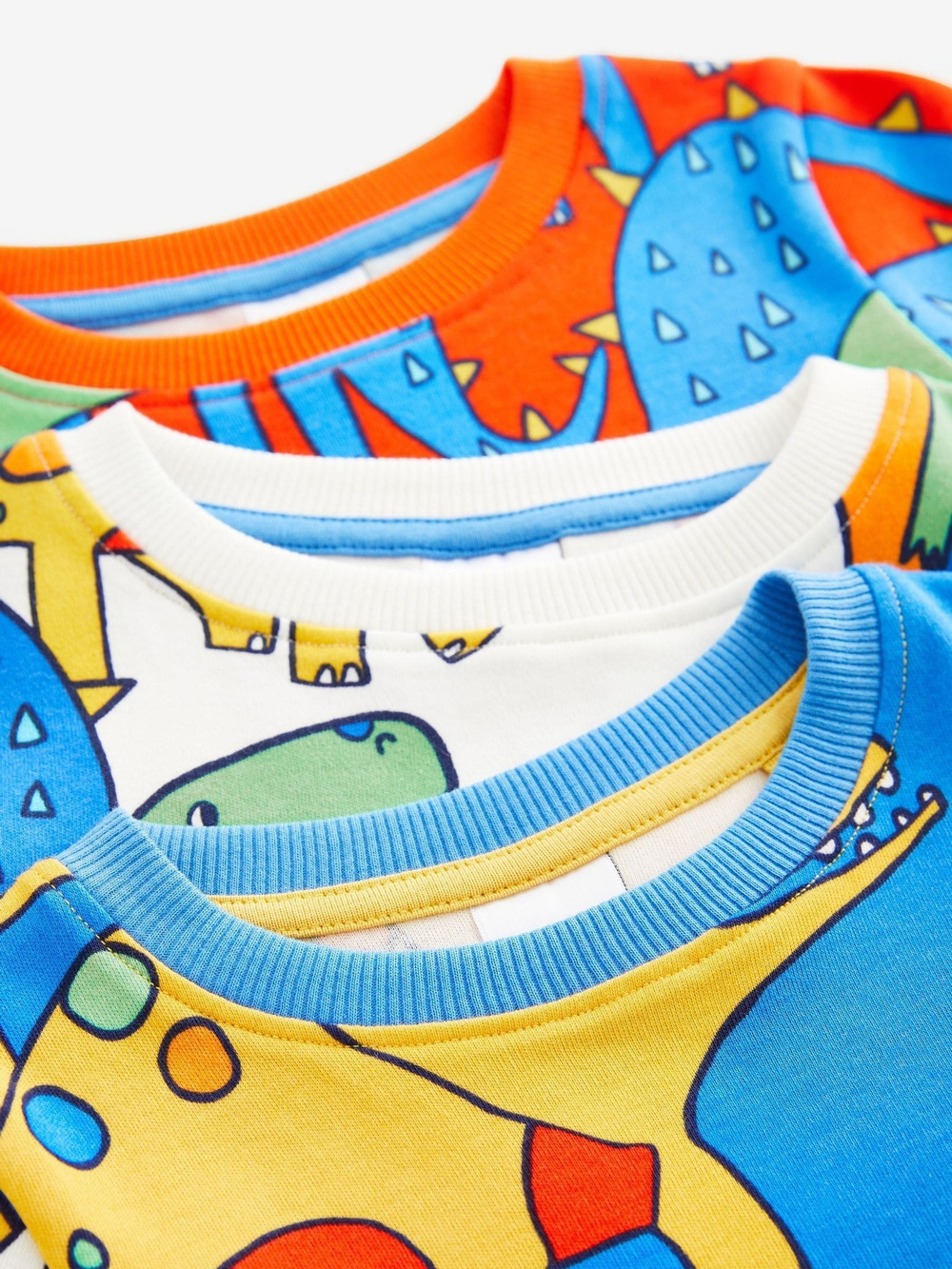 Пижама для мальчика Next 665-634, 3 шт., Синий, Молочный, Желтый