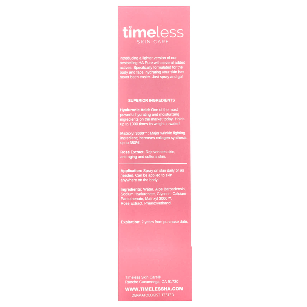 Timeless Skin Care, HA Matrixyl 3000™+, спрей с розовой водой, 120 мл (4 жидк. унции)