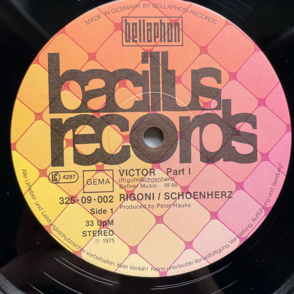 Винтажная виниловая пластинка LP Rigoni, Schoenherz, Victor A Symphonic Poem (Германия 1975)
