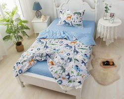 Детское постельное белье 1.5 спальное Sofi De MarkO Саванна синее