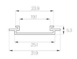 Профиль врезной алюминиевый LC-LPV-0532-2 Anod