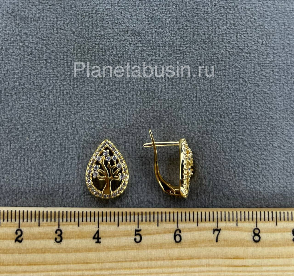 Швензы люкс (Корея) пара с микроцирконами 0493
