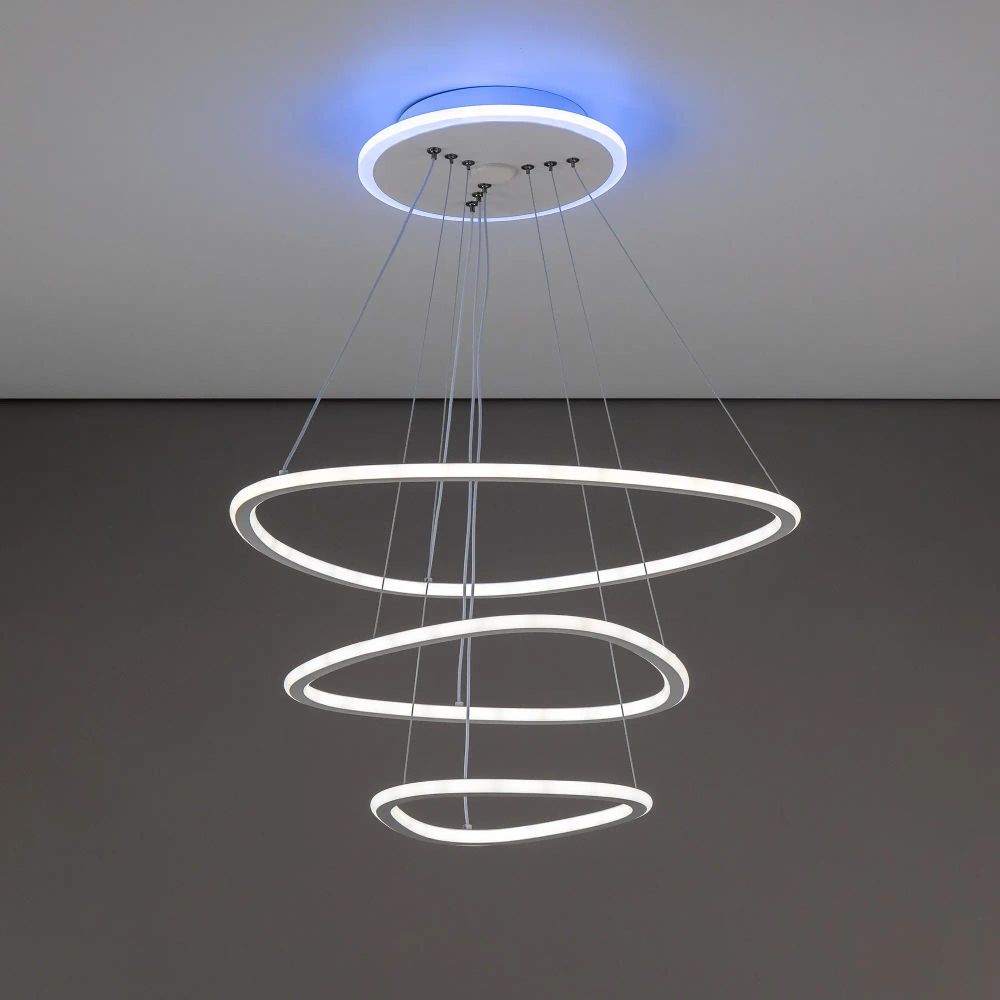 Citilux Неон Смарт CL731A330E RGB Умная подвесная люстра Белая