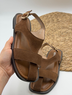 Босоножки женские натуральная кожа арт. PEY 470-3 цвет "рыже-коричневый"