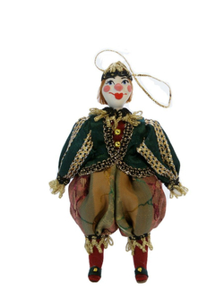 Кукла фарфоровая Королевский шут. Украшение на елку