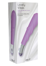 Фиолетовый ребристый вибратор Lovely Vibes Laced - 18,5 см. (Цвет: фиолетовый)