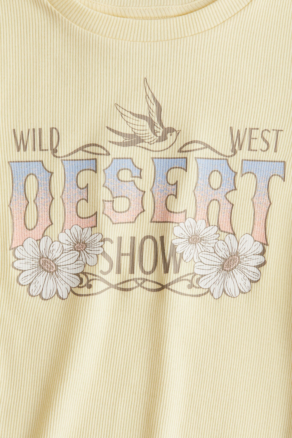 H&M Футболка из хлопка с принтом, желтый