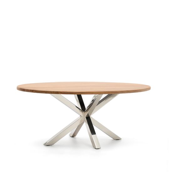 Овальный стол ARYA Argo из массива акации и нержавеющей стали 200x100