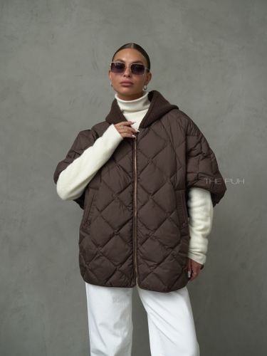 Шоколадный жилет с трикотажным капюшоном