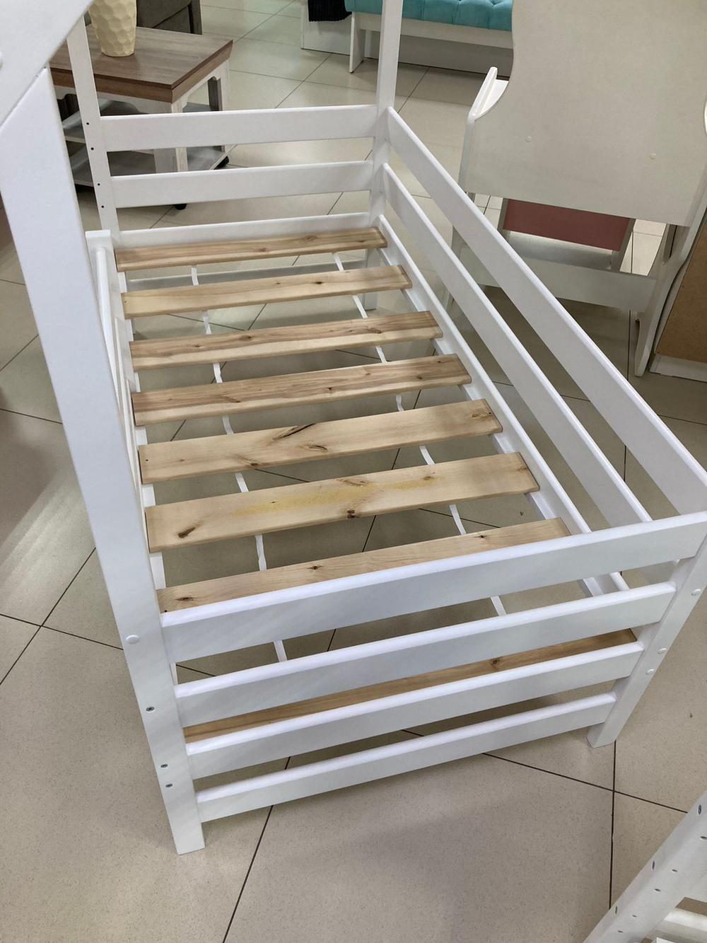 Кровать Домик Массив белый/белый 800*1600