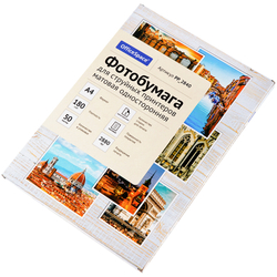 Фотобумага А4 для стр. принтеров, 180г/м2 (50л) матовая односторонняя, OfficeSpace