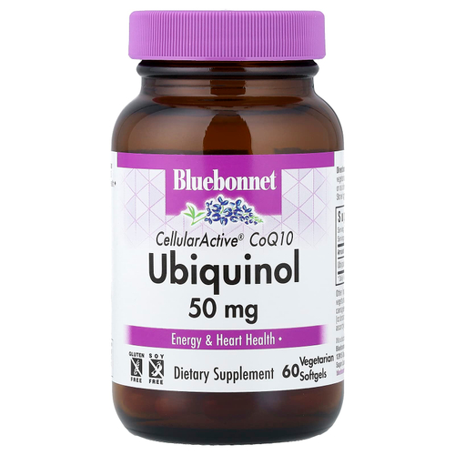 Bluebonnet Nutrition, CellularActive®, коэнзим Q10, убихинол, 50 мг, 60 вегетарианских капсул