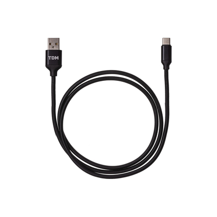 Кабель в тканевой оплетке Tdm Electric ДК 8, USB - USB Type-C, 1 м, черный