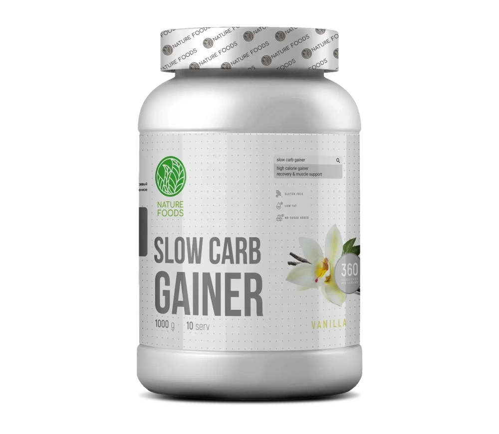 Гейнер Nature Foods Slow Carb Gainer 1000 г ваниль
