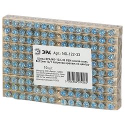 Шина ЭРА NO-122-33 PEN земля-ноль 8х12мм 14/1 латунная крепеж по центру | Шины N, PE, PEN