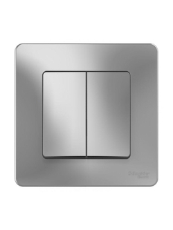 Переключатель проходной 2-кл. СП Blanca 10А IP20 (сх. 6+6) 250В алюм. SE BLNVS106603