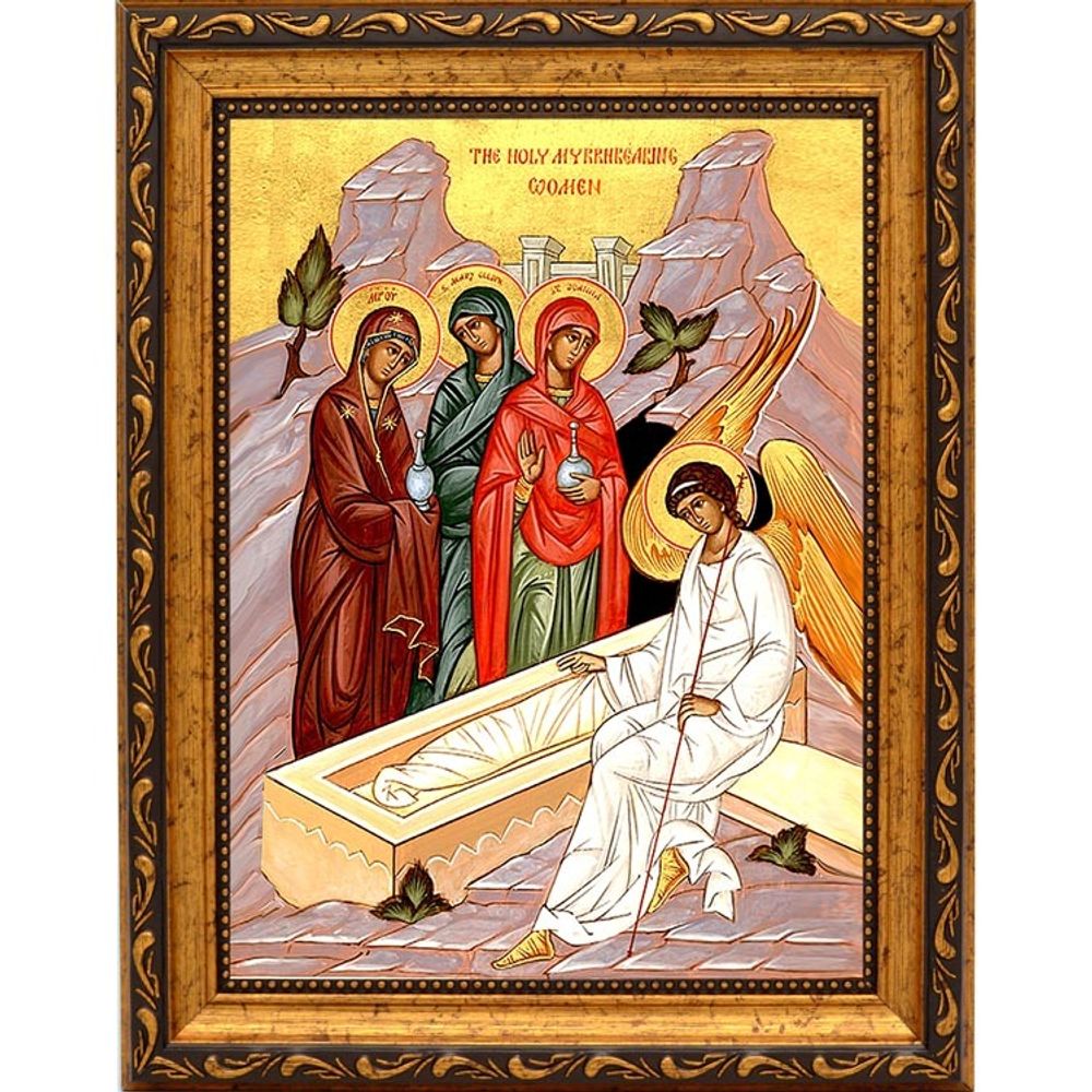 Жёны-мироносицы у Гроба Господня. Икона на холсте